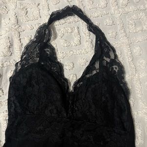 Black lace halter top